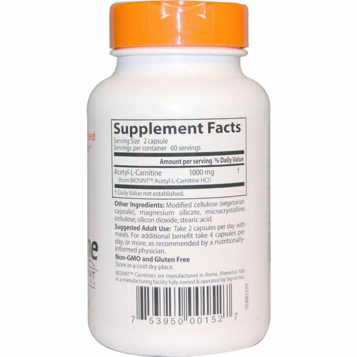 Л-Карнитин Doctor's Best Acetyl-L-Carnitine Biosint 500 mg, 120 caps