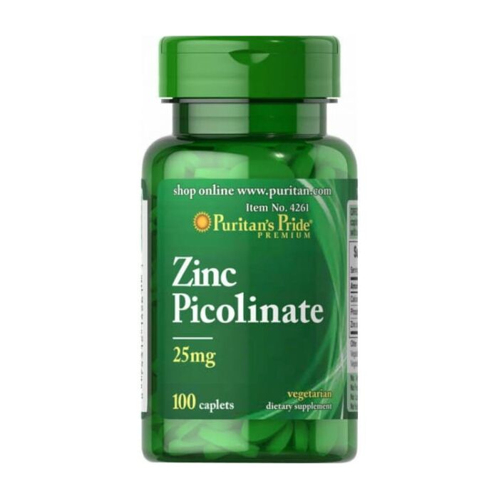 Цинк Puritans Pride ZINC PICOLINATE 25 mg, 100 каплет