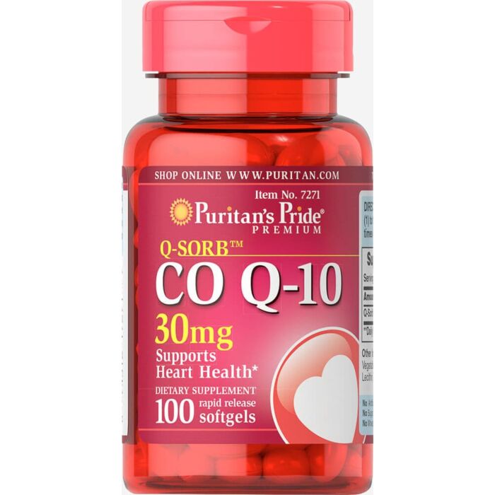 Для здоровья сердца и сосудов Puritans Pride Q-SORB™ Co Q-10 30 mg 100 Softgels
