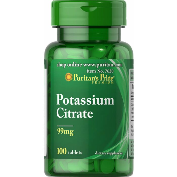 Puritans Pride Potassium Citrate 99 mg 100 Tablets