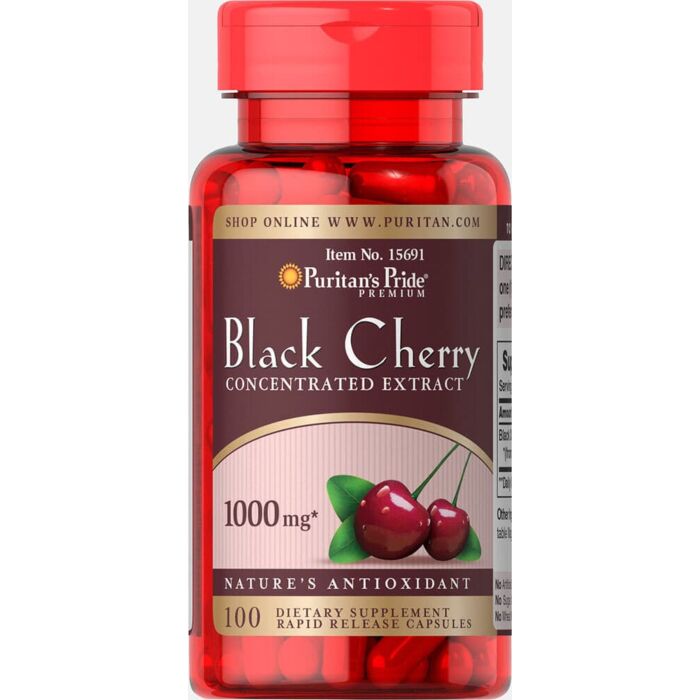 Антиоксиданти Puritans Pride Black Cherry 1000 mg 100 Capsules