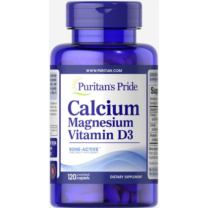 Мінерали Puritans Pride Calcium Magnesium vitamin D3, 120 Caplets