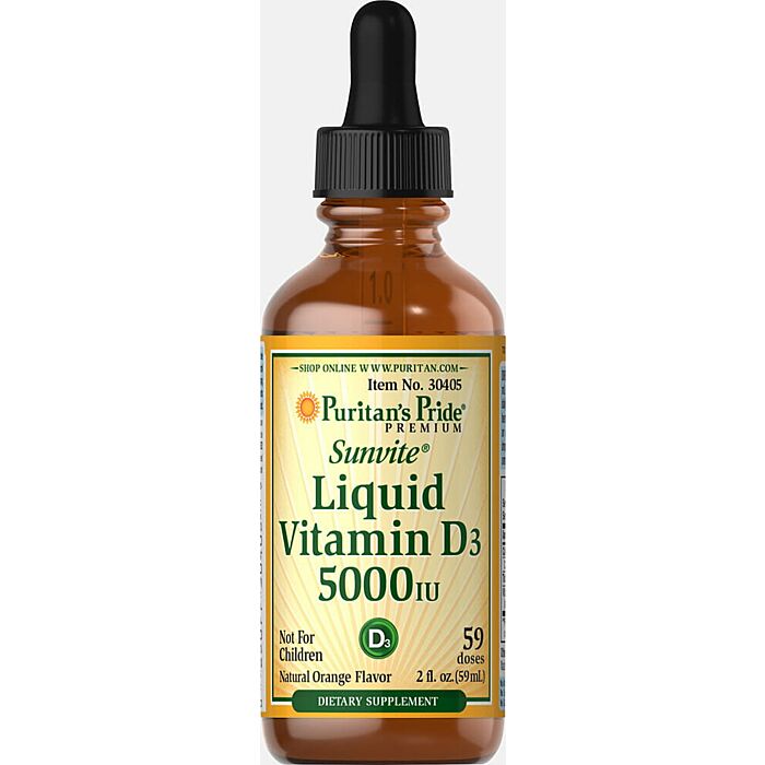 Вітамин D Puritans Pride Liquid Vitamin D3 5000 IU 2 oz Liquid