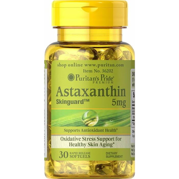 Антиоксиданты Puritans Pride Natural Astaxanthin 5 mg 30 Softgels