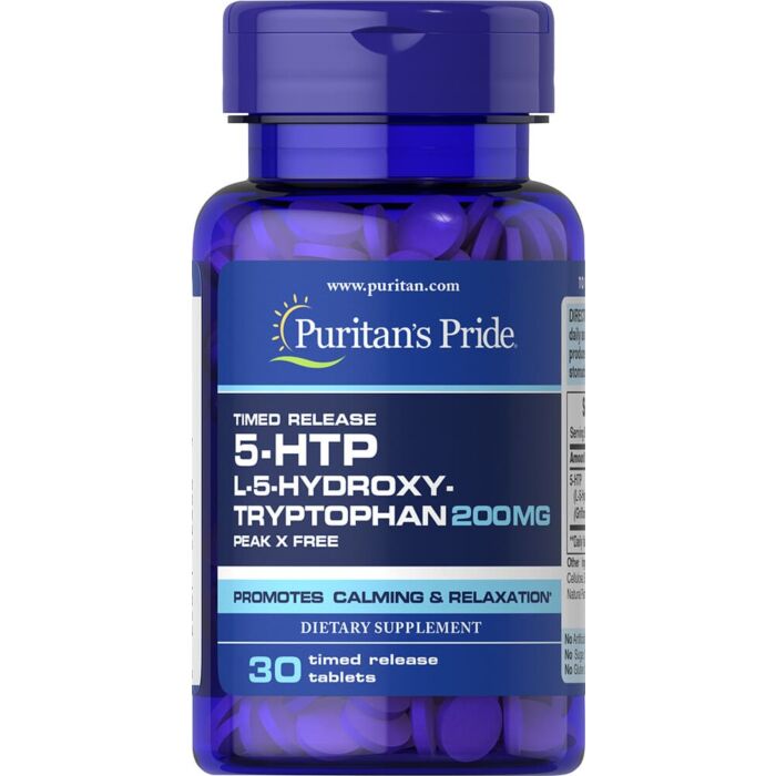Для поддержки нервной системы Puritans Pride 5-HTP 200 mg (Griffonia Simplicifolia) 30 tabs