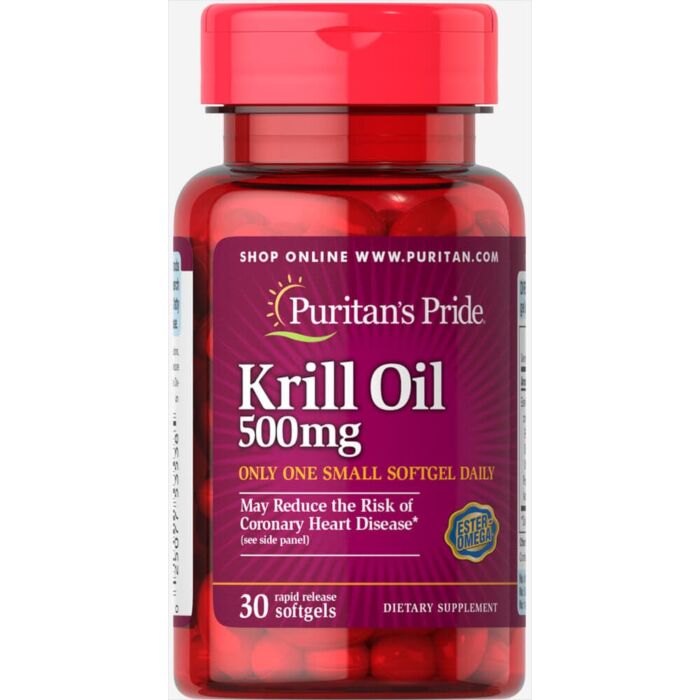Puritans Pride Red Krill Oil 500 mg (86 mg Active Omega-3) 30 softgels