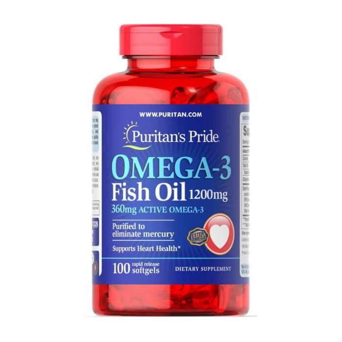 Омега жиры Puritans Pride Omega-3 Fish Oil 1200 mg (360 mg Active Omega-3) 100 кап