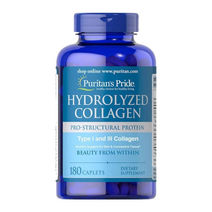 Коллаген Puritans Pride Hydrolyzed Collagen (Pro-Structural protein) (Type 1 and 3 Collagen) 180 caplets