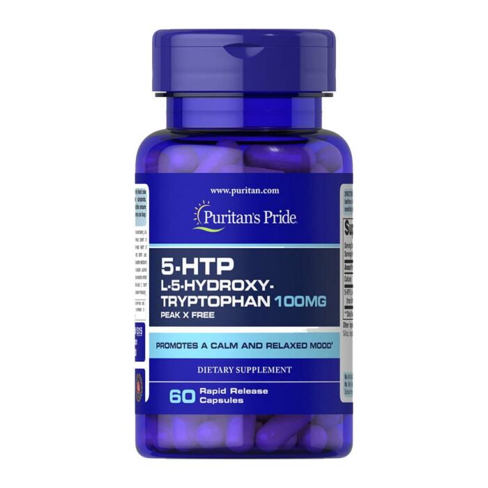 Для поддержки нервной системы Puritans Pride 5-HTP 100 mg - 60 caps
