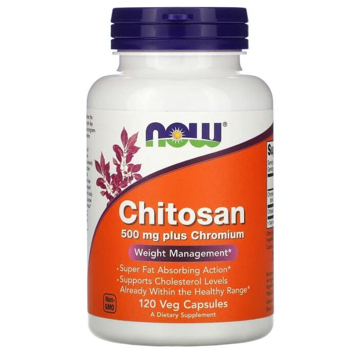 Жироспалювач NOW Chitosan, 500 мг,  120  вегетаріанских капсул