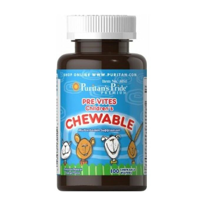 Вітамины для дітей Puritans Pride Pre-Vites Children's Multivitamin Chewable - 100 tablets