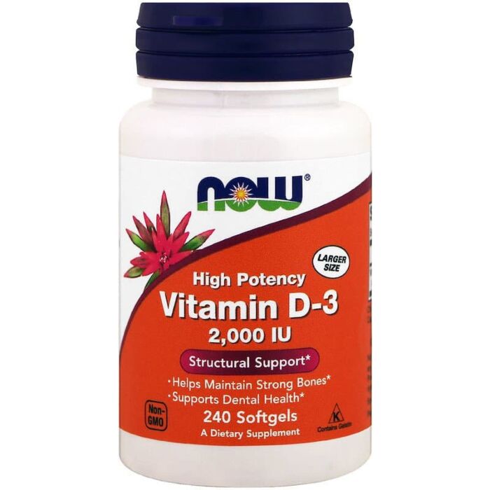 Вітамин D NOW Vitamin D-3 2000 IU . 240 softgels