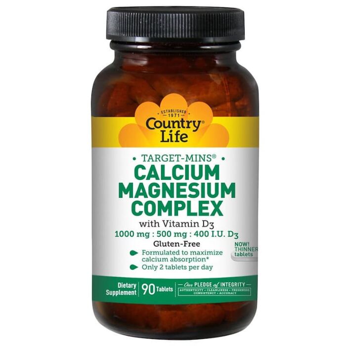 Минералы кальций-магний-цинк Country Life CALCIUM MAGNESIUM ZINC Vitamin D3 180 ТАБЛ