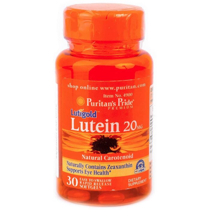 Для зрения Puritans Pride Lutein 20 mg with Zeaxanthin 30 Softgels