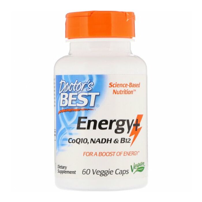 Антиоксиданти Doctor's Best Energy+ CoQ10, NADH & B12, 60 капсул
