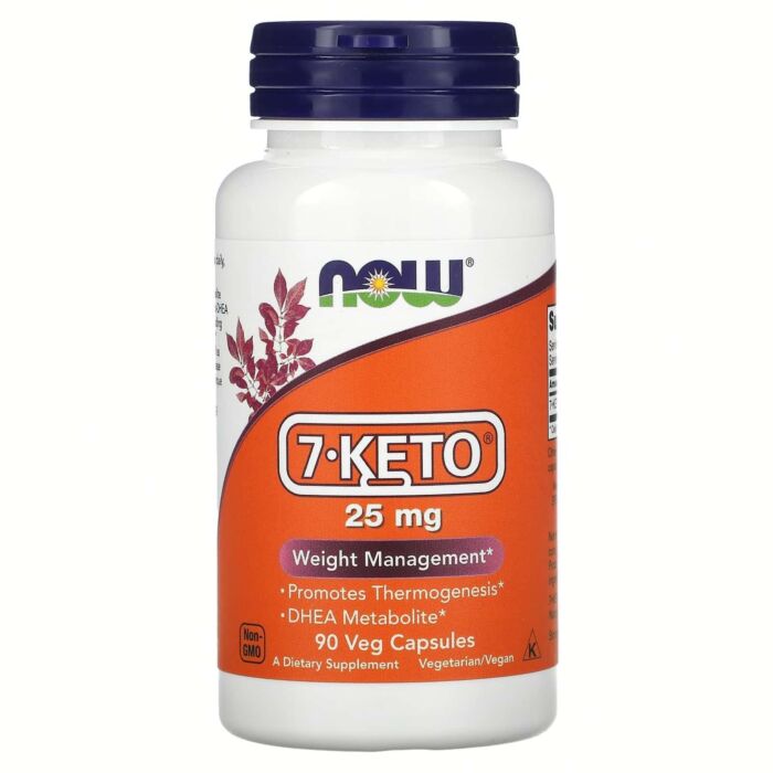 Жироспалювач NOW 7-KETO, 25 мг - 90 рослинних капсул
