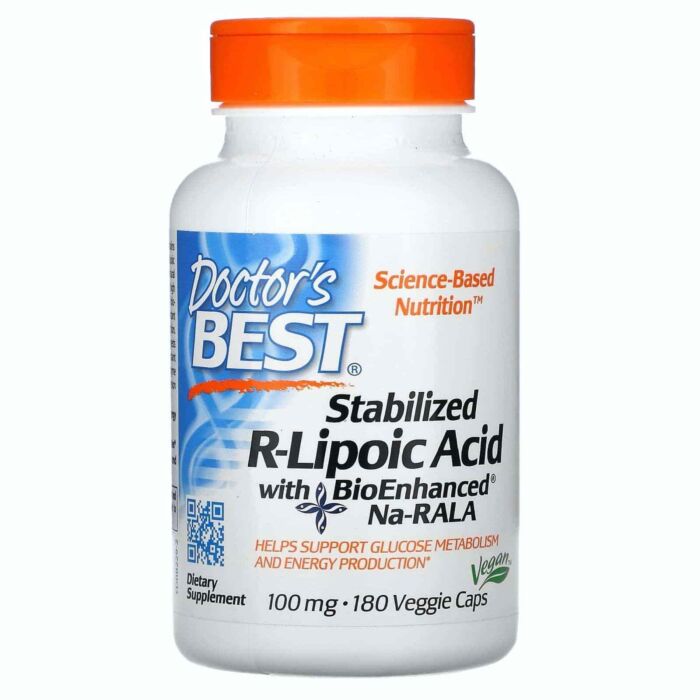 R-Липоевая Кислота Doctor's Best R-Lipoic Acid, 100 мг, 180 капс