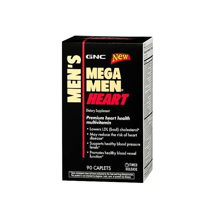 Витамины для мужчин GNC Mega Men® Heart 90 Caplets