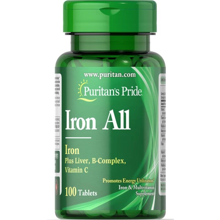 Мінерали Puritans Pride Iron All Iron 100 Tablets