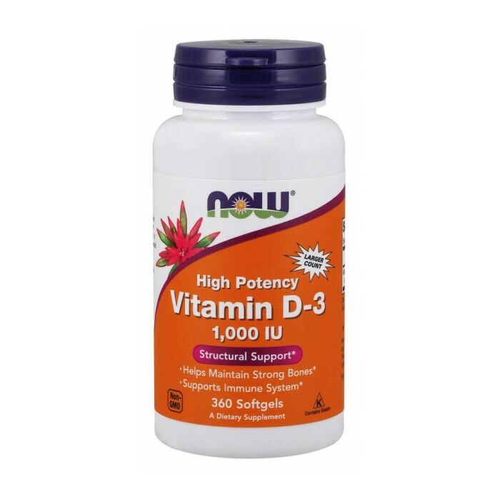 Вітамин D NOW Vitamin D-3 1000 IU 360 softgels