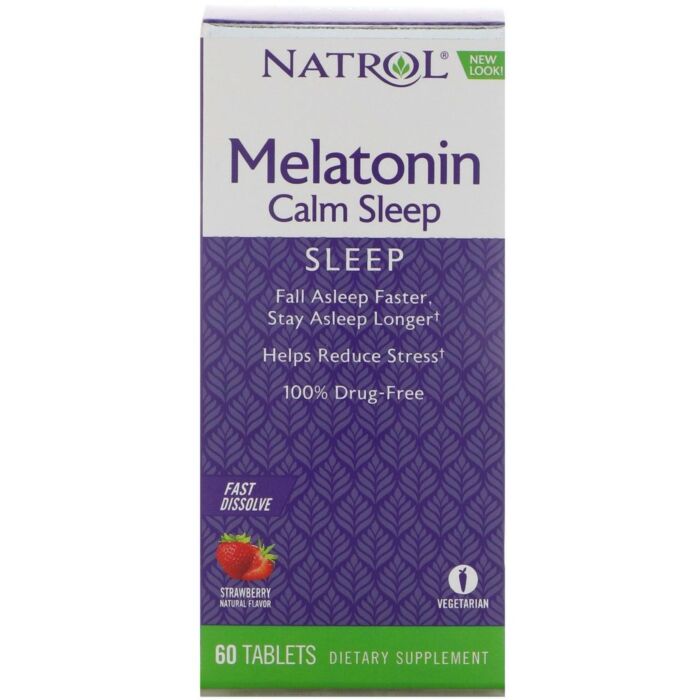 Добавка для здорового сна Natrol Melatonin Calm Sleep, быстрорастворимый, 60 таблеток