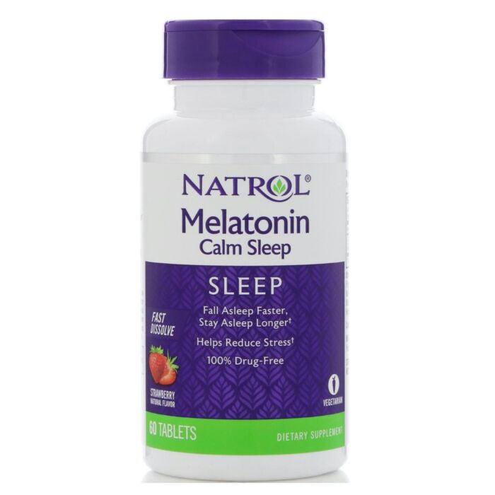 Добавка для здорового сна Natrol Melatonin Calm Sleep, быстрорастворимый, 60 таблеток