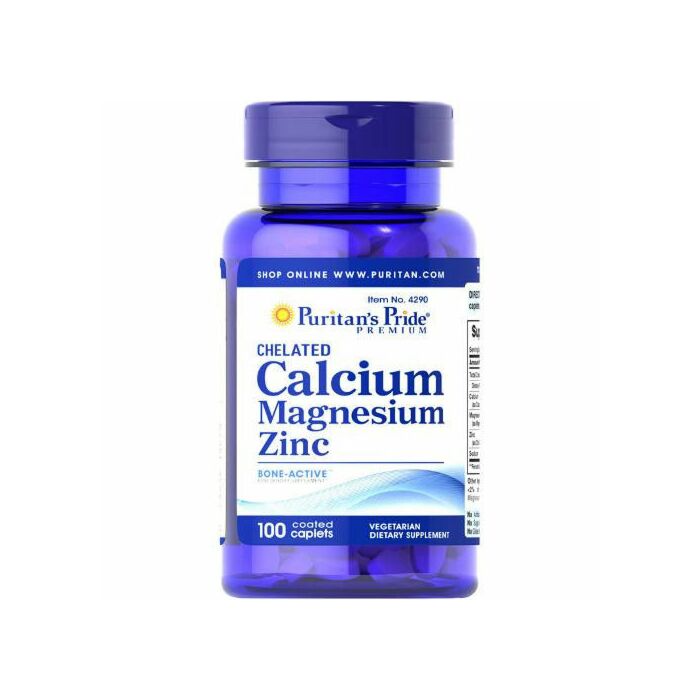 Мінерали Puritans Pride Chelated Calcium Magnesium Zinc 1000 mg/400 mg/25 mg/100 кап