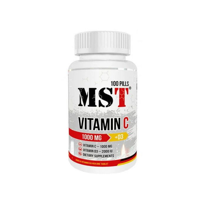Витамин С MST Vitamin C (1000mg) + D3 (2000 IU) - 100 tab