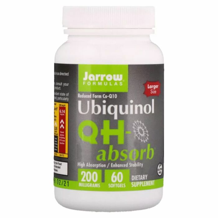 Антиоксиданти Jarrow Formulas Ubiquinol QH-Absorb, 200 мг, 60 желатинових капсул