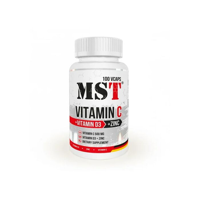 Витамин С MST Vitamin C 500 + D3 2000IU + Zink - 100 Vcaps