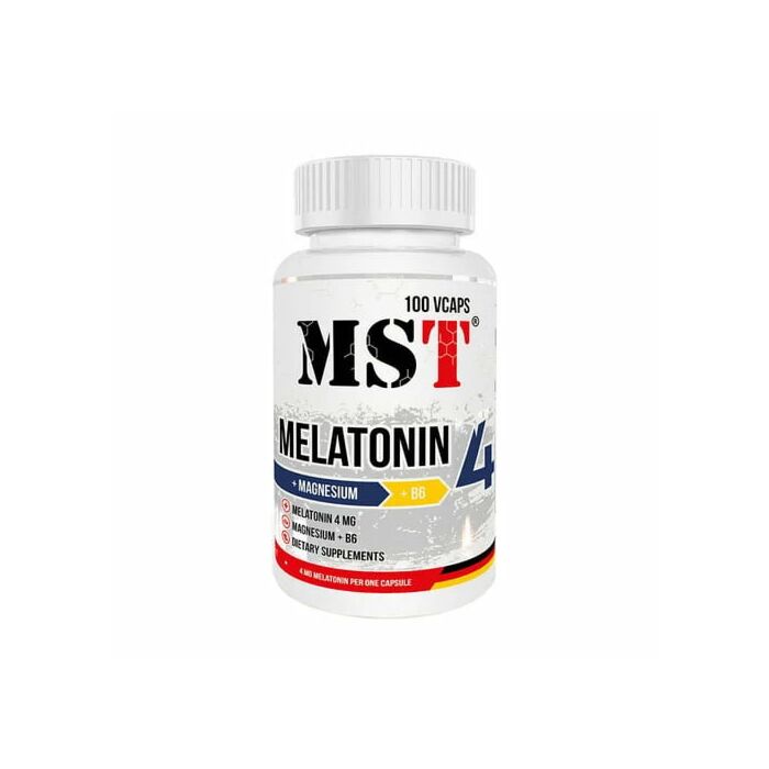 Добавка для здорового сна MST Melatonine 4 + Magnesium + B6 - 100 Vcaps
