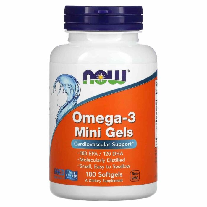 Омега жири NOW Omega 3 mini gels - 180 softgels