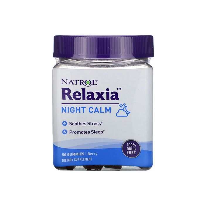 Для поддержки нервной системы Natrol Relaxia, Night Calm, Berry, 50 мармеладок