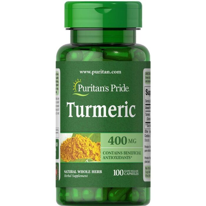 Куркумін Puritans Pride Turmeric 400 mg, 100 Capsules