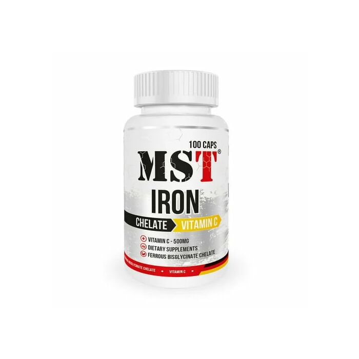 Мінерали MST Iron Chelate + Vitamin C - 100 caps