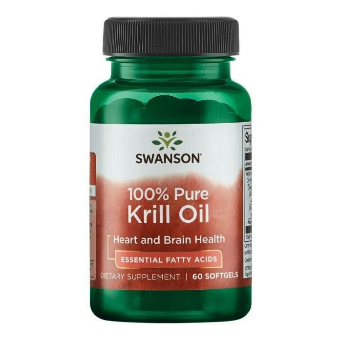 Для здоров'я серця і судин Swanson Олія Криля, 100% Pure Krill Oil, 500 мг – 60 капсул