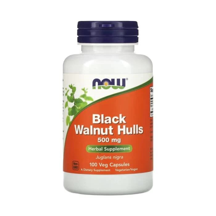 Антиоксиданти NOW Black Walnut Hulls 500 mg 100 veg capsules