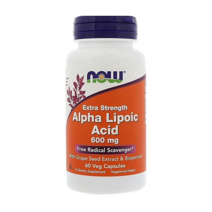 Спеціальна добавка NOW Alpha Lipoic Acid 600mg 60 caps