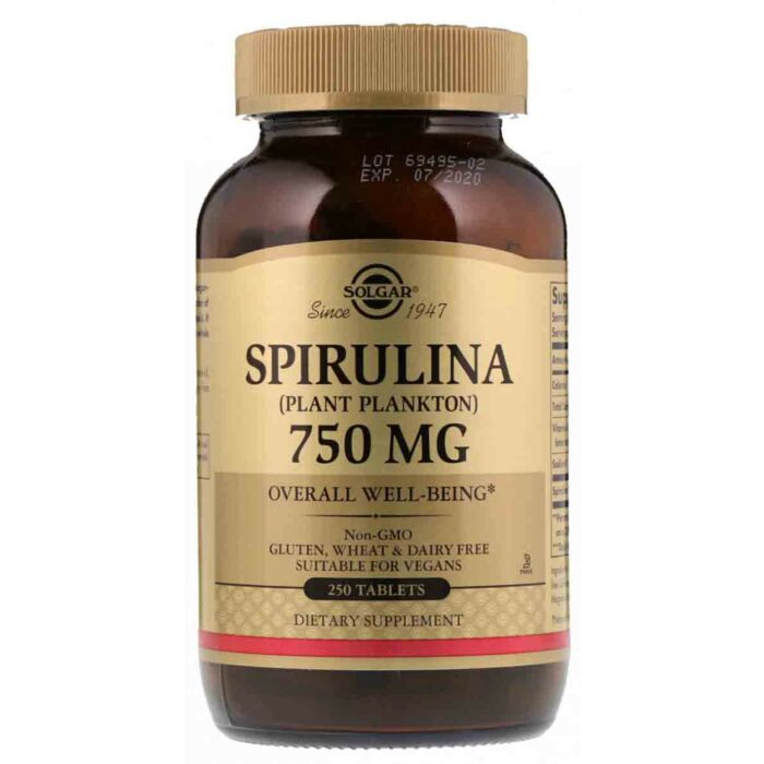 Solgar Spirulina 750 mg, 250 tabls