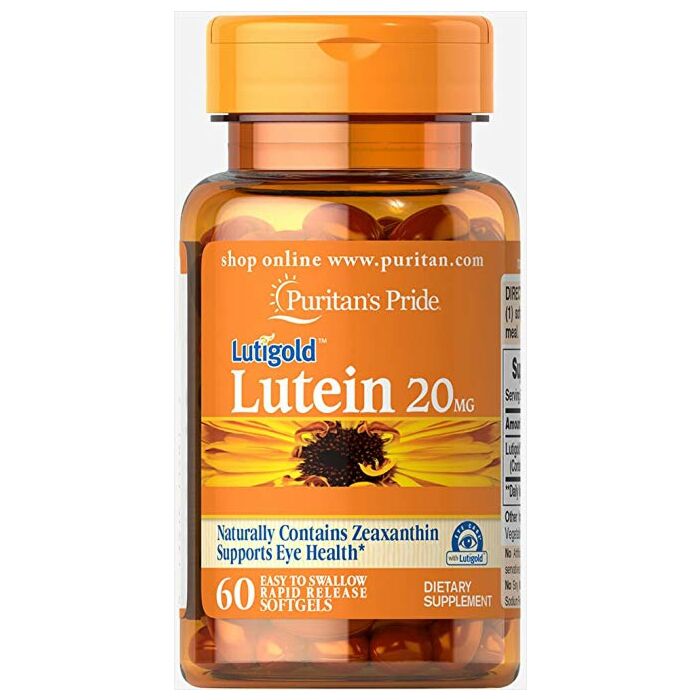Для зрения Puritans Pride Lutein 20 mg with Zeaxanthin 60 Softgels