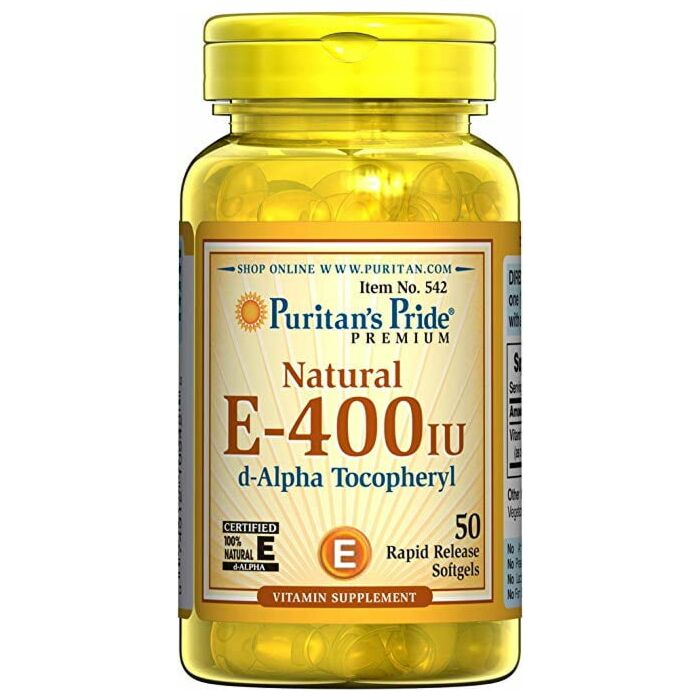 Витамин E Puritans Pride Vitamin E-400 iu 100% Natural 50 Softgels