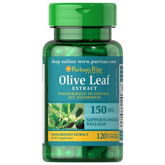 Антиоксиданти Puritans Pride Olive Leaf Standardized Extract 150 mg 120 Capsules