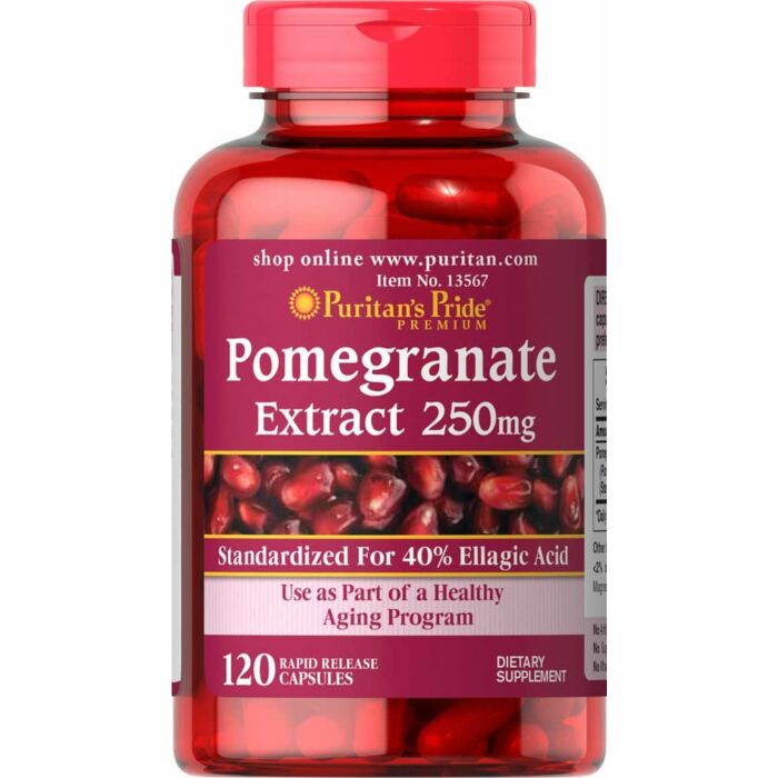 Антиоксиданты Puritans Pride Pomegranate Extract 250 mg 120 Capsules