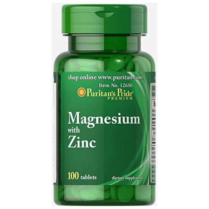 Мінерали Puritans Pride Magnesium with Zinc 100 Tablets