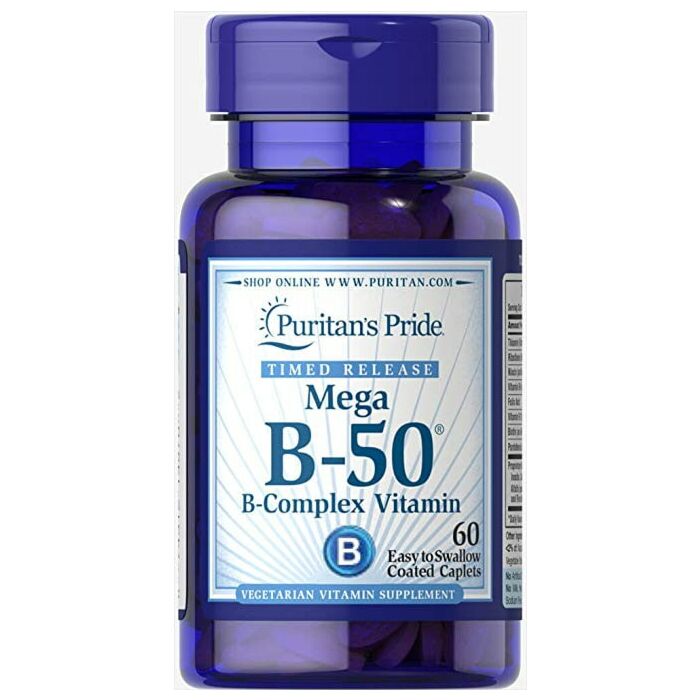 Puritans Pride Vitamin B-50® Complex Timed Release 60 Caplets