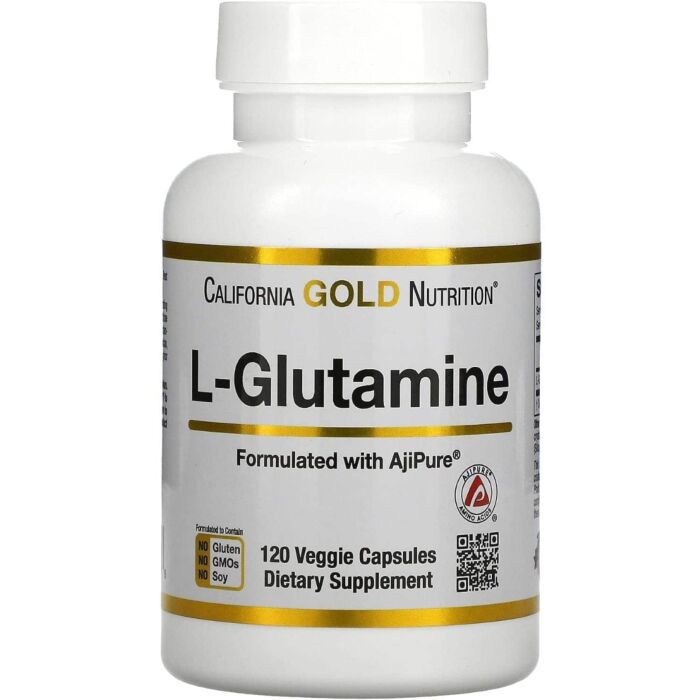 Глутамін California Gold Nutrition L-Glutamine, AjiPure, 500 mg - 120 Veggie Capsules