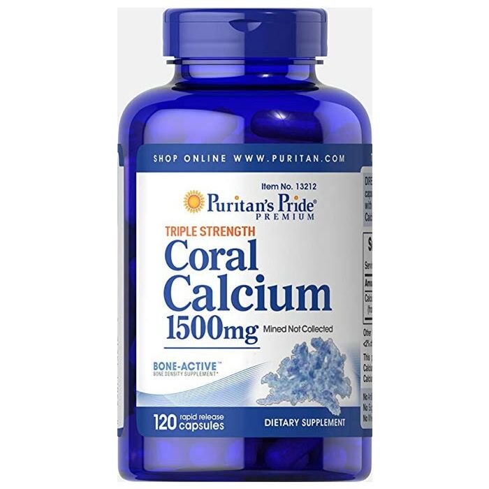 Puritans Pride Triple Strength Coral Calcium 1500 mg 120 Capsules
