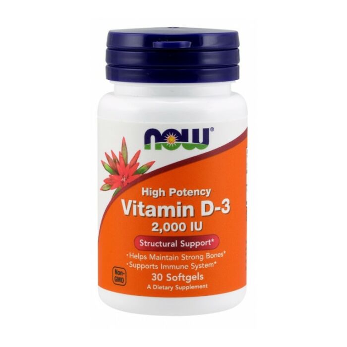 Вітамин D NOW Vitamin D-3 2000 IU . 30 softgels