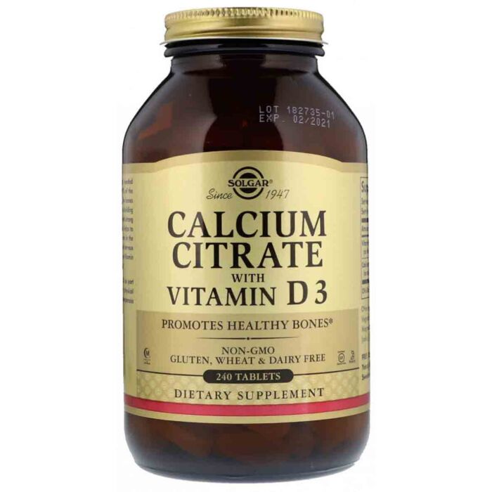 Solgar Calcium Citrate with Vitamin D3, 240 tabls