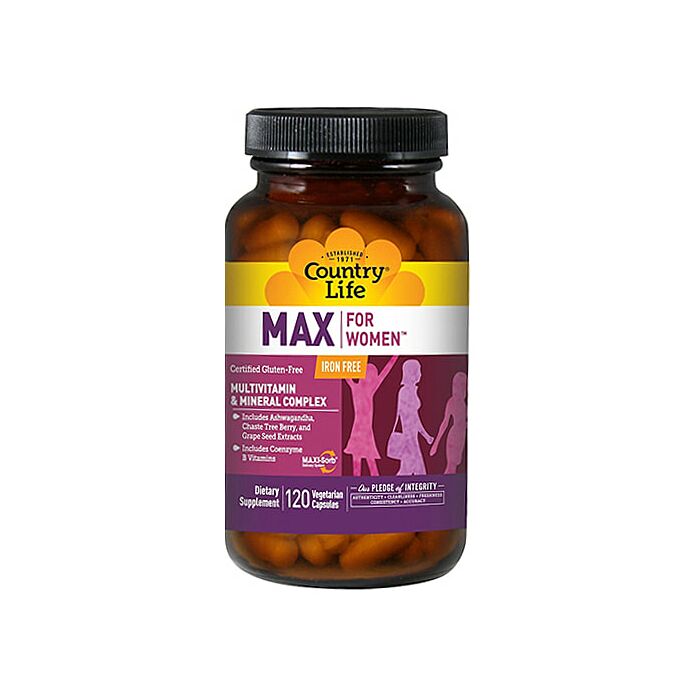 Вітамины для жінок Country Life Max for Women Iron Free 120 капс